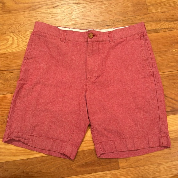 J.Crew gramercy chambray shorts 32w factory mens red salmon 4th of July teen boy - Picture 1 of 8